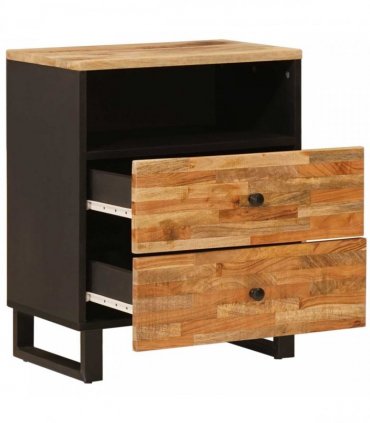 vidaXL Bed cabinet with Drawer Brown 50 x 33 x 62 cm Solid Mango Wood