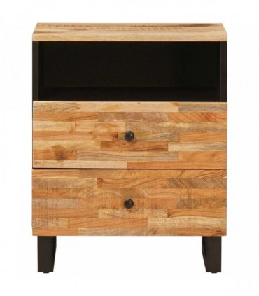 vidaXL Bed cabinet with Drawer Brown 50 x 33 x 62 cm Solid Mango Wood