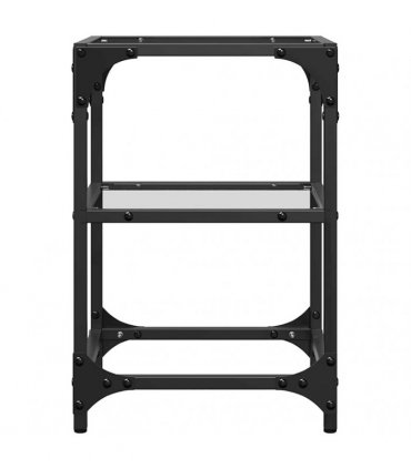 vidaXL Coffee Tables with Transparent Glass Top 2 pcs 30x30x45 cm Steel