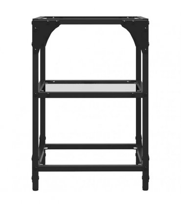 vidaXL Coffee Tables with Transparent Glass Top 2 pcs 30x30x45 cm Steel