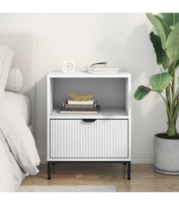 vidaXL Bedside Cabinet White 49 x 36 x 61 cm Engineered wood