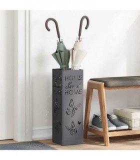 vidaXL Rain Umbrella Stand Anthracite 15.5 x 15.5 x 49 cm Steel