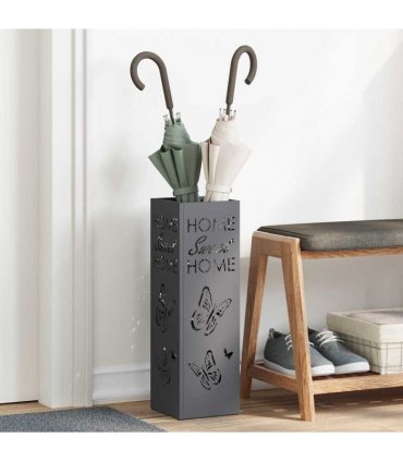 vidaXL Rain Umbrella Stand Anthracite 15.5 x 15.5 x 49 cm Steel