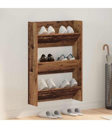 vidaXL Shoe Cabinet Old Wood 60 x 18 x 90 cm Engineered Wood