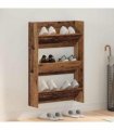 vidaXL Shoe Cabinet Old Wood 60 x 18 x 90 cm Engineered Wood