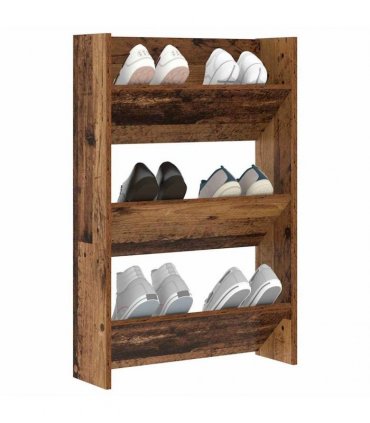 vidaXL Shoe Cabinet Old Wood 60 x 18 x 90 cm Engineered Wood