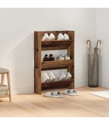 vidaXL Shoe Cabinet Old Wood 60 x 18 x 90 cm Engineered Wood