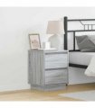 vidaXL Bedside Cabinet 2 pcs Grey 39 x 34.5 x 50 cm Engineered wood