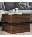 vidaXL Coffee Table with LED Lights Brown Oak 50x50x40 cm