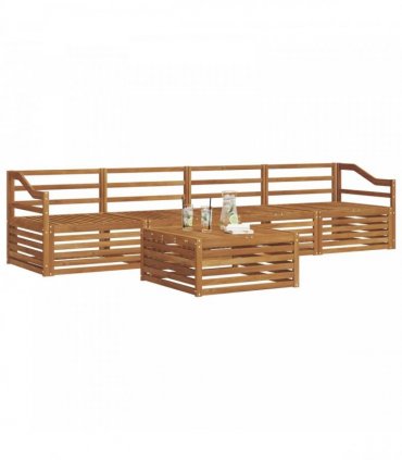 vidaXL Outdoor Sofa Set 5 pcs Natural Solid Acacia Wood