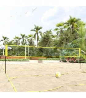 vidaXL Volleyball Net Yellow and Black 823x244 cm PE Fabric