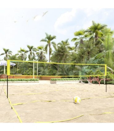 vidaXL Volleyball Net Yellow and Black 823x244 cm PE Fabric