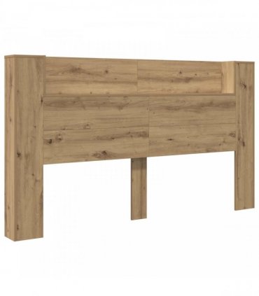 vidaXL Headboard Cabinet with LED Artisian Oak 180 x 16.5 x 103.5 cm