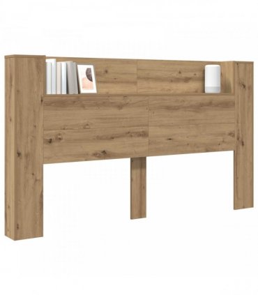 vidaXL Headboard Cabinet with LED Artisian Oak 180 x 16.5 x 103.5 cm