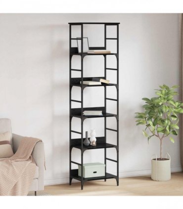 vidaXL Bookshelf Black Oak 50x33x188.5cm Engineered Wood