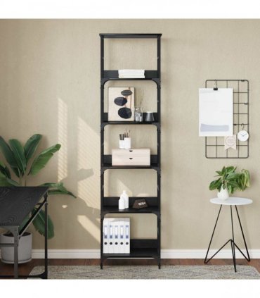 vidaXL Bookshelf Black Oak 50x33x188.5cm Engineered Wood