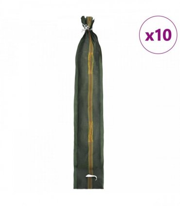 vidaXL Sandbags 10 pcs Dark Green 100 x 25 cm HDPE