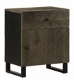 vidaXL Bedside Cabinet Black 50x33x60 cm Solid Wood Mango