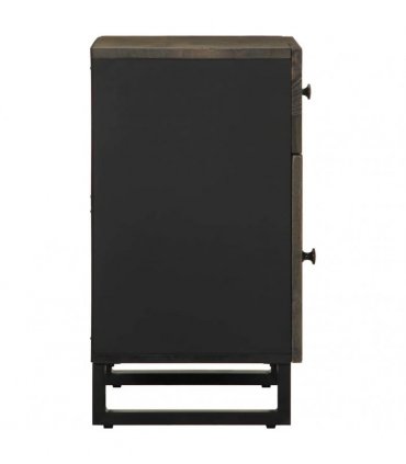 vidaXL Bedside Cabinet Black 50x33x60 cm Solid Wood Mango