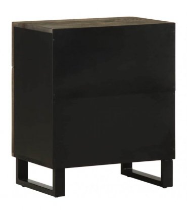 vidaXL Bedside Cabinet Black 50x33x60 cm Solid Wood Mango