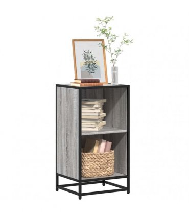 vidaXL Book Cabinet Grey Sonoma 40x35x76 cm Engineered Wood