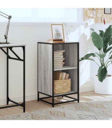 vidaXL Book Cabinet Grey Sonoma 40x35x76 cm Engineered Wood