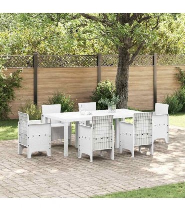 vidaXL Garden Table White 200 x 100 x 73 cm Poly Rattan