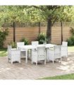 vidaXL Garden Table White 200 x 100 x 73 cm Poly Rattan