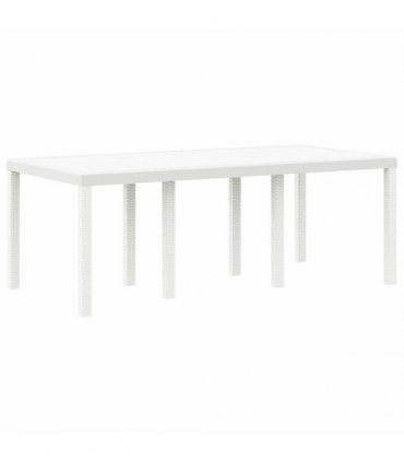vidaXL Garden Table White 200 x 100 x 73 cm Poly Rattan