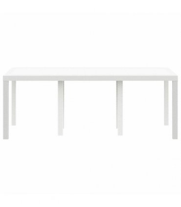 vidaXL Garden Table White 200 x 100 x 73 cm Poly Rattan