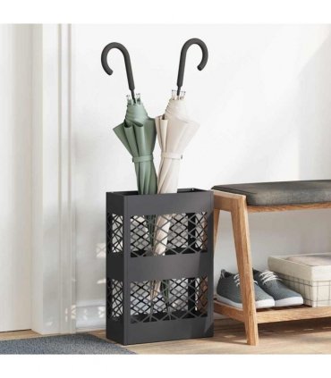 vidaXL Rain Umbrella Stand Black 28 x 12 x 41 cm Steel