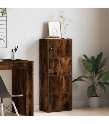 vidaXL Bookcase Smoked Oak 40x24x102 cm Engineered Wood
