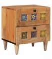 vidaXL Bedside Cabinet Natural 40 x 33.5 x 46 cm Solid Mango Wood