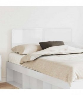 vidaXL Headboard Gloss White Engineered wood