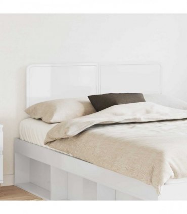 vidaXL Headboard Gloss White Engineered wood
