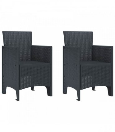 vidaXL Garden Chair 2 pcs Anthracite 53 x 49 x 85 cm Polypropylene