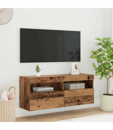 vidaXL TV Wall Cabinet Old Wood 100 x 30 x 40 cm Engineered Wood