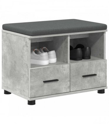 vidaXL Hall Bench with Cushion Concrete Grey 60 x 38 x 46 cm