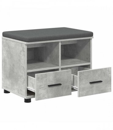 vidaXL Hall Bench with Cushion Concrete Grey 60 x 38 x 46 cm
