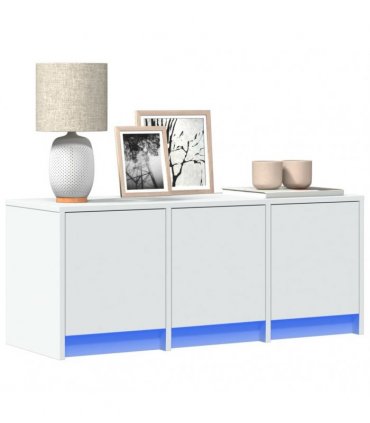vidaXL TV Cabinet with LED White 97x34x40 cm Engineered Wood