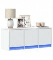 vidaXL TV Cabinet with LED White 97x34x40 cm Engineered Wood
