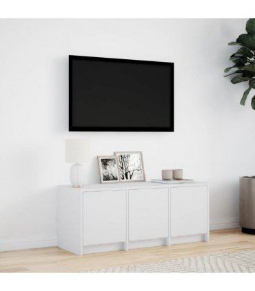 vidaXL TV Cabinet with LED White 97x34x40 cm Engineered Wood