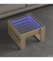 vidaXL Coffee Table with Infinity LED Sonoma Oak 50x53x30 cm