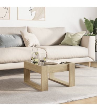 vidaXL Coffee Table with Infinity LED Sonoma Oak 50x53x30 cm