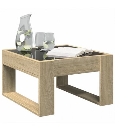 vidaXL Coffee Table with Infinity LED Sonoma Oak 50x53x30 cm