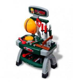 Kids'/Children's Playroom Toy Workbench with Tools Green + Grey