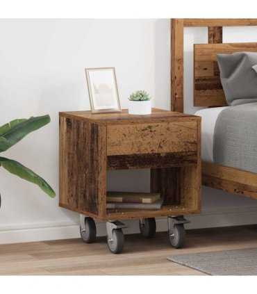 vidaXL Bedside Table 2 pcs Old Wood 40.5 x 40 x 48 cm Engineered Wood