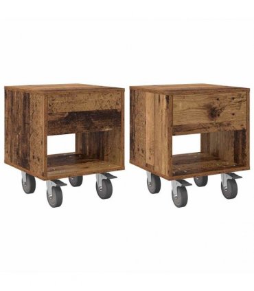 vidaXL Bedside Table 2 pcs Old Wood 40.5 x 40 x 48 cm Engineered Wood