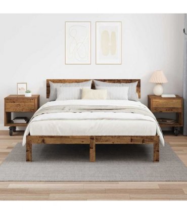vidaXL Bedside Table 2 pcs Old Wood 40.5 x 40 x 48 cm Engineered Wood