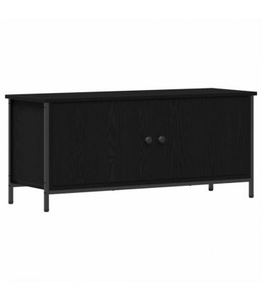 vidaXL TV Cabinet Black Oak 100 x 35 x 45 cm Engineered Wood